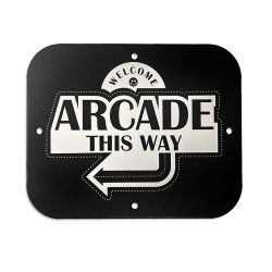 Metal Game Room Sign - Welcome, Arcade This Way To The Left